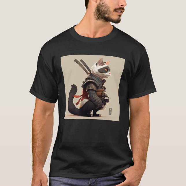AI Generated Shinobi Cat T-Shirt (Front)