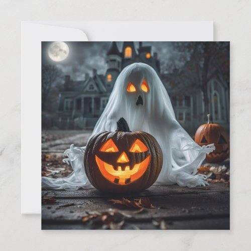 AI Generated Spooky Ghost Halloween Invitation