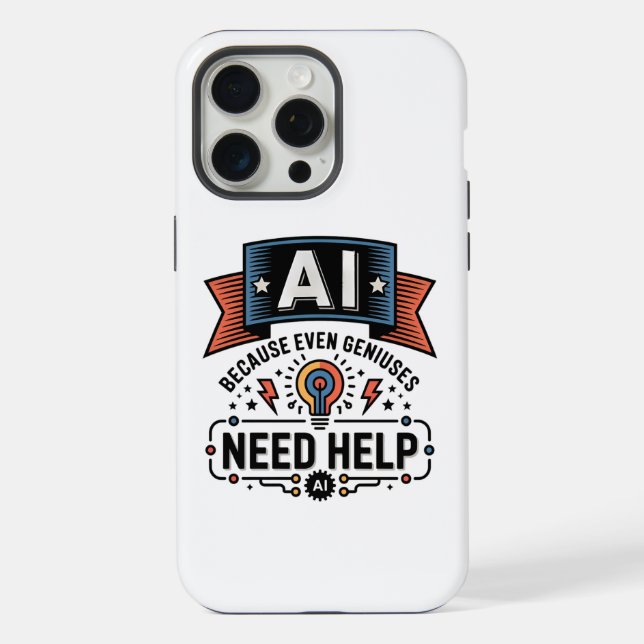 AI Genius Humor Tech Quote Design Iphone Case (Back)