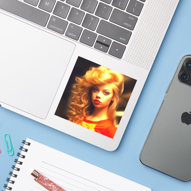 Ai Girl Sticker (Laptop w/ iPhone)