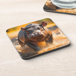 Ai Hippo Beverage Coaster