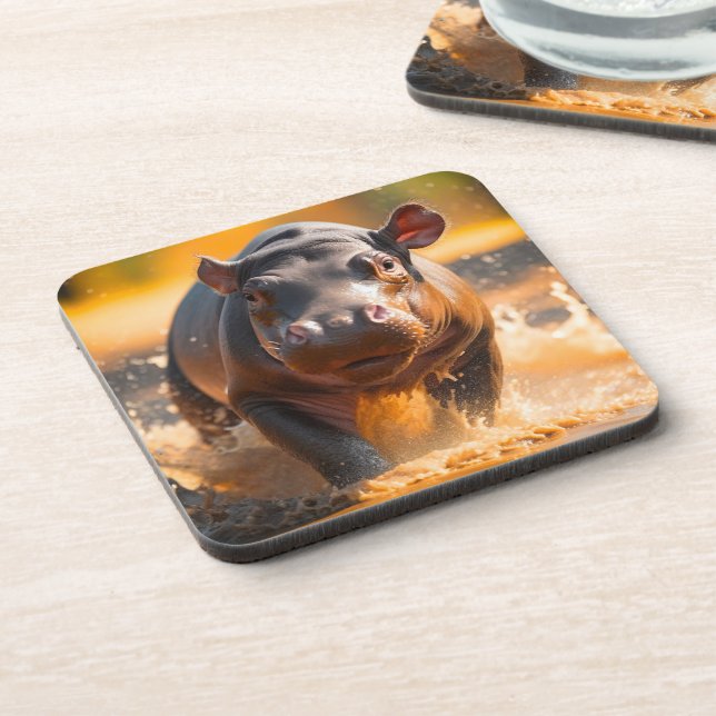 Ai Hippo Beverage Coaster (Left Side)