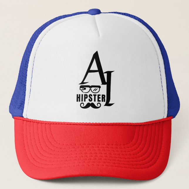 AI Hipster with Wearable Glasses and Moustache Trucker Hat (Front)