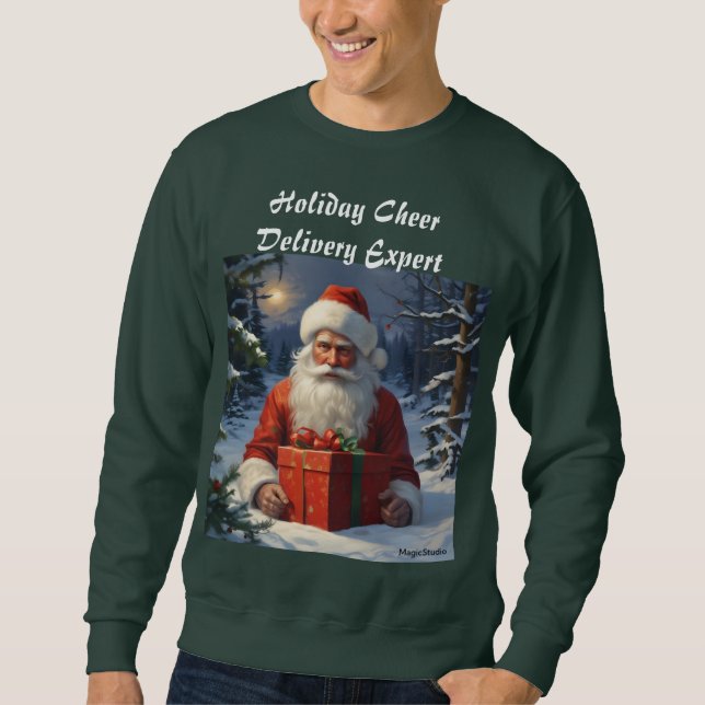AI Holiday Cheer Delivery Expert Men's Sweatshirt (Front)