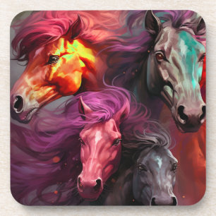 Ai Horses Beverage Coaster