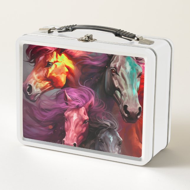 Ai Horses Metal Lunch Box (Front)