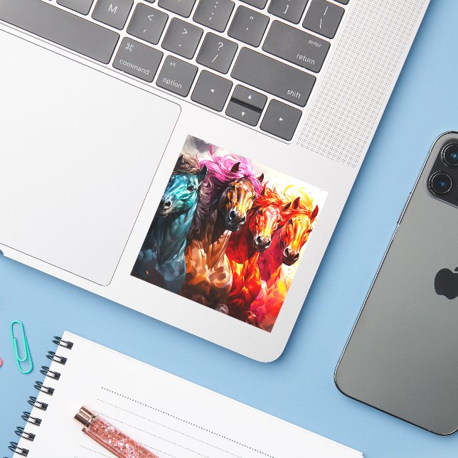 Ai Horses Sticker (Laptop w/ iPhone)