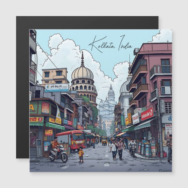 Ai Illustration of Kolkata, India (Front/Back)