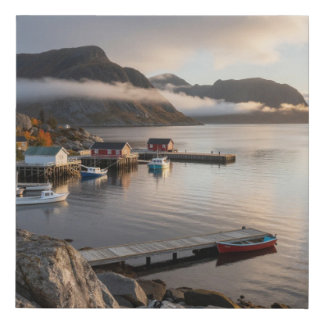 AI Image of a Newfoundland Outport Faux Canvas Print