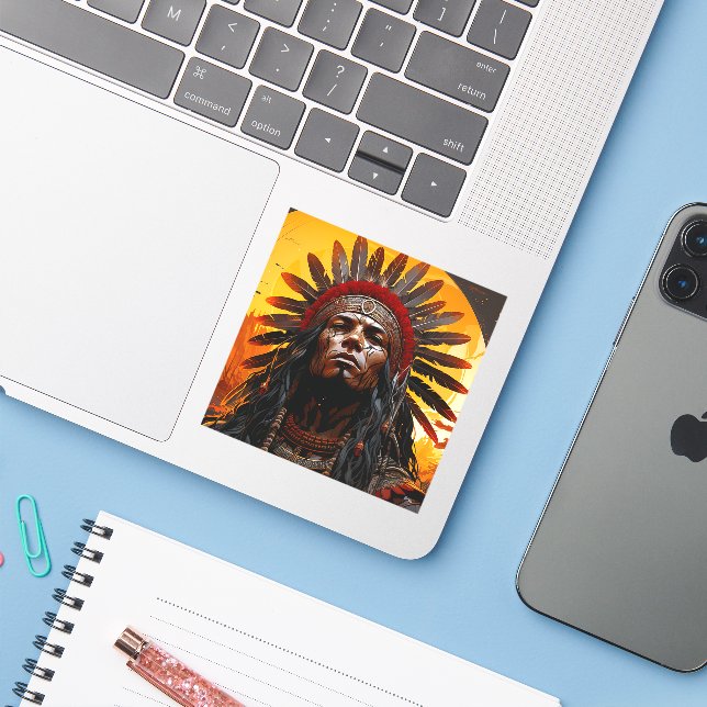 Ai Indian Sticker (Laptop w/ iPhone)