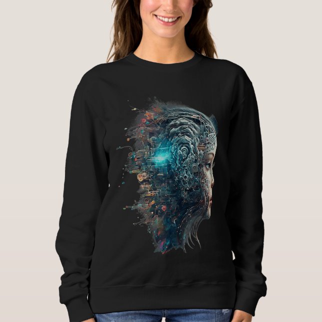 AI Machine Learning  Cool Artificial Intelligence Sweatshirt (Front)