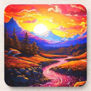 Ai Mountains Beverage Coaster