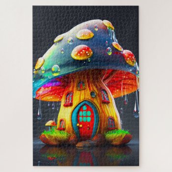Ai Mushroom House Jigsaw Puzzle by MarblesPictures at Zazzle