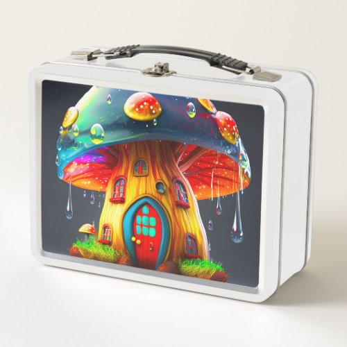 Ai Mushroom House Metal Lunch Box