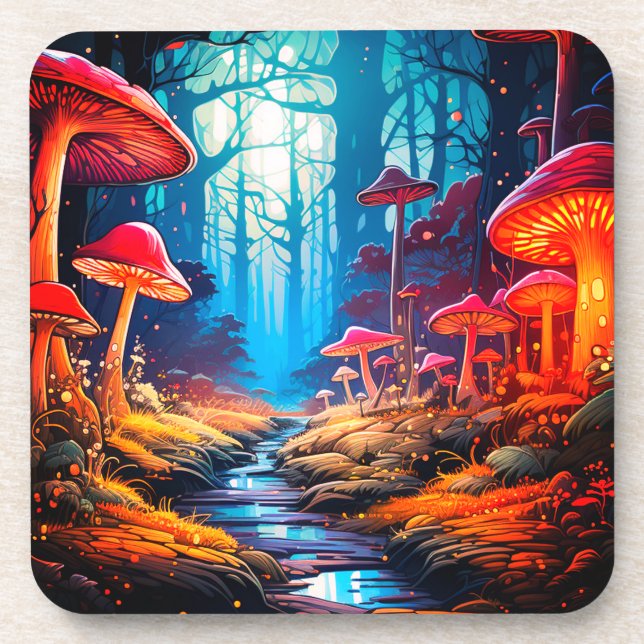 Ai Mushroom Land Beverage Coaster (Front)