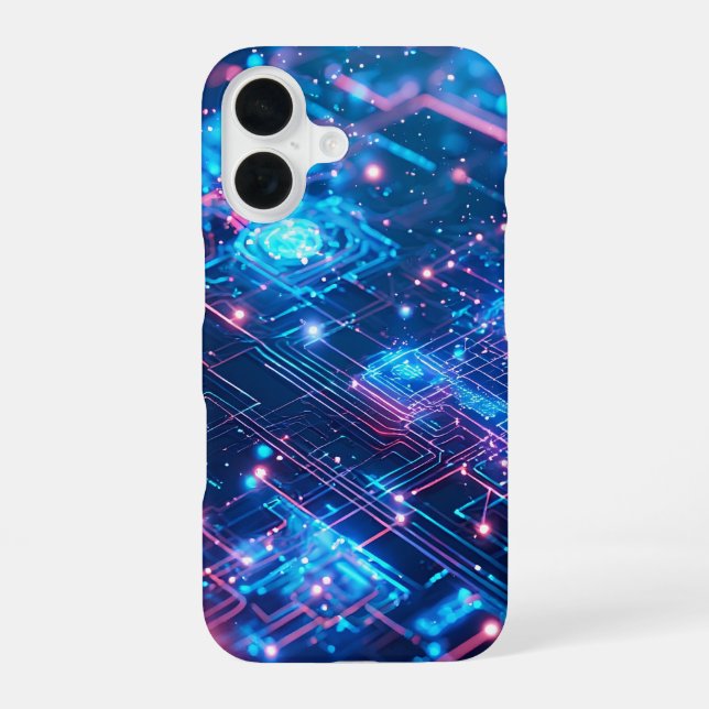 AI Neon Grid Iphone Case (Back)
