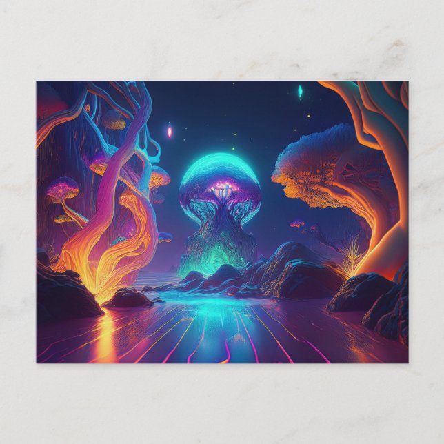 AI Neon Trees Postcard (Front)