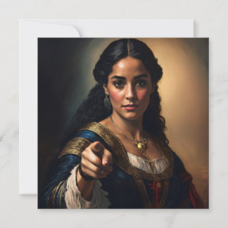 AI Noblewoman pointing Holiday Card