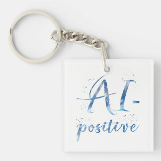 AI-Positive Text Art Keychain