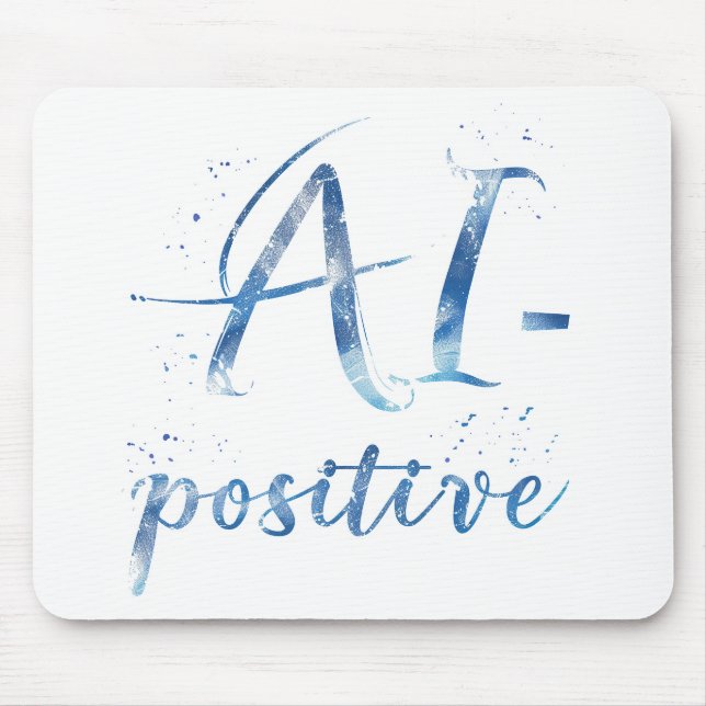 AI-Positive Text Art Mouse Pad (Front)