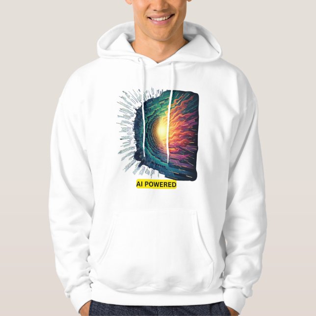 AI Powered - Futuristic Tech Design Hoodie (Front)