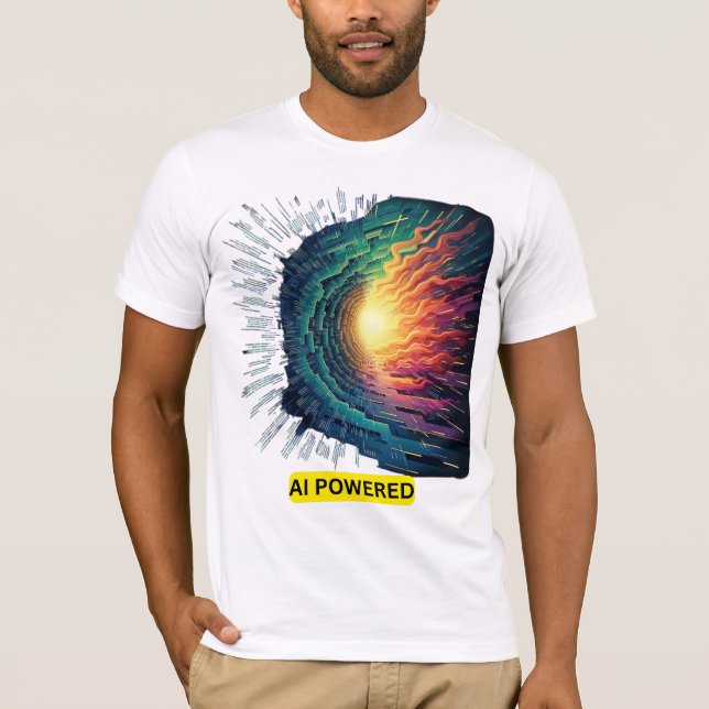 AI Powered - Futuristic Tech Design T-Shirt (Front)