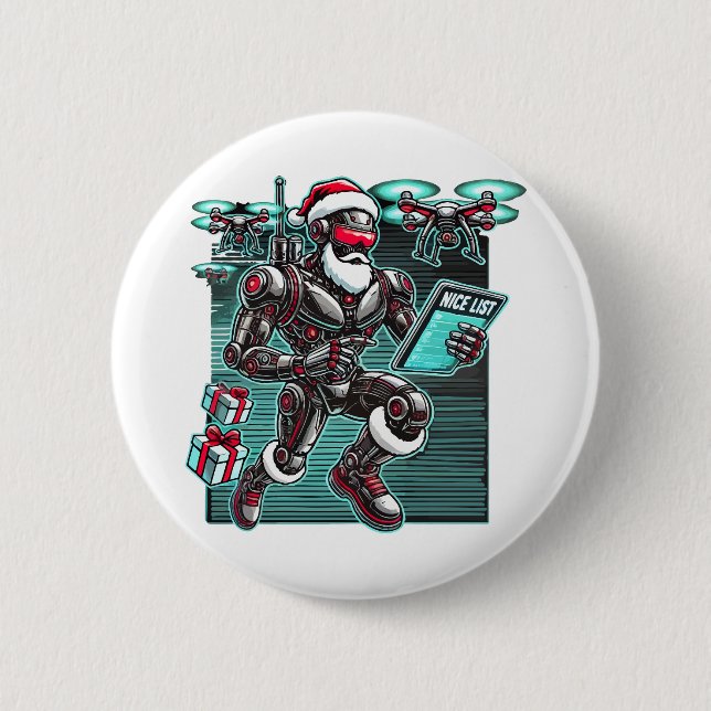 AI Powered Santa Robot with Drones and Christmas L Button (Front)