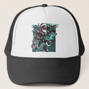 AI Powered Santa Robot with Drones and Christmas L Trucker Hat