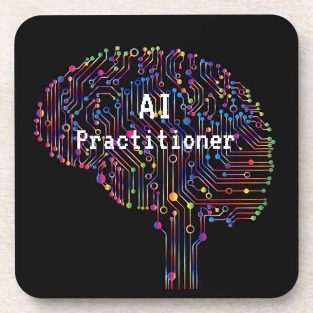 AI Practitioner of Artificial Intelligence Tech  Beverage Coaster (Front)