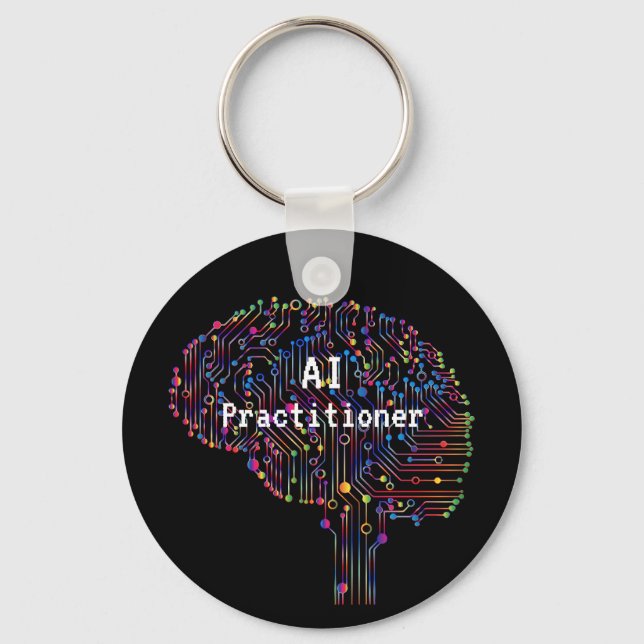 AI Practitioner of Artificial Intelligence Tech  Keychain (Front)