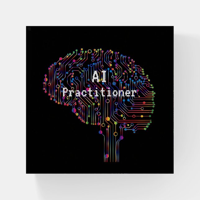 AI Practitioner of Artificial Intelligence Tech  Paperweight (Front)