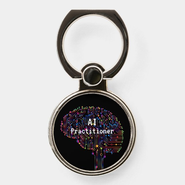AI Practitioner of Artificial Intelligence Tech  Phone Ring Stand (Front)