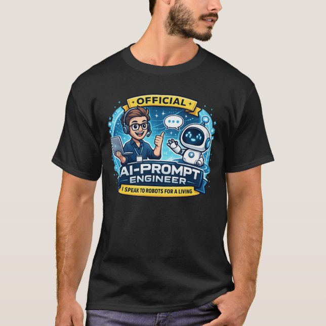 AI-Prompt Engineer Est. 2023 Funny Tech Job Humor  T-Shirt (Front)