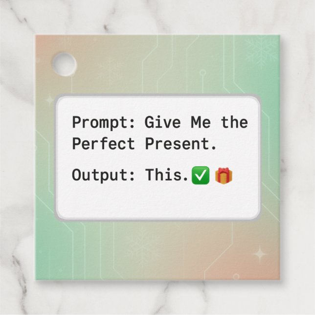 AI Prompt Funny Christmas Gift Tag – “Output: This (Front)