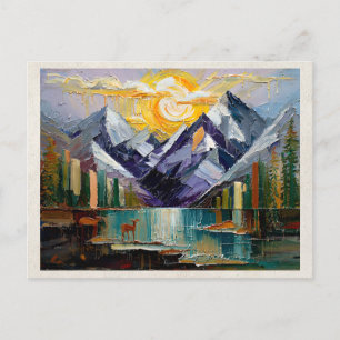 AI Remix Artwork Abstract Mountains Postcard