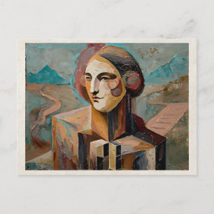 AI Remix Artwork Abstract Woman Postcard