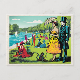 AI Remix Artwork Pop Art Landscape Postcard