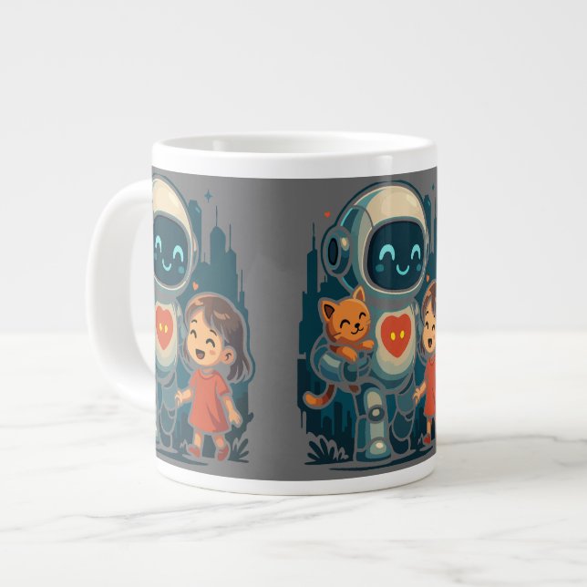 AI & Robot Characters – Futuristic Design Collecti Giant Coffee Mug (Front Left)