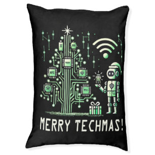 AI Robot with Tech Christmas Tree – Merry Techmas Pet Bed