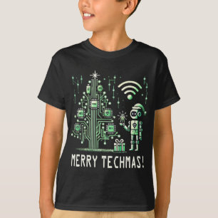 AI Robot with Tech Christmas Tree – Merry Techmas T-Shirt