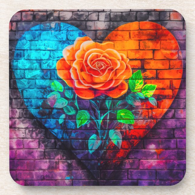 Ai Rose Art Beverage Coaster (Front)