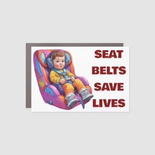 AI Seat Belts Save Lives Car Magnet