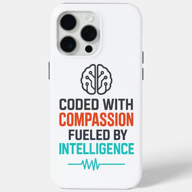 AI Slogan – Coded with Compassion Fueled Case-Mate iPhone Case (Back)