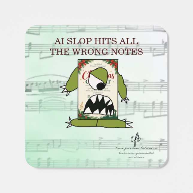 AI Slop Hits All the Wrong Notes I Square Sticker (Single)