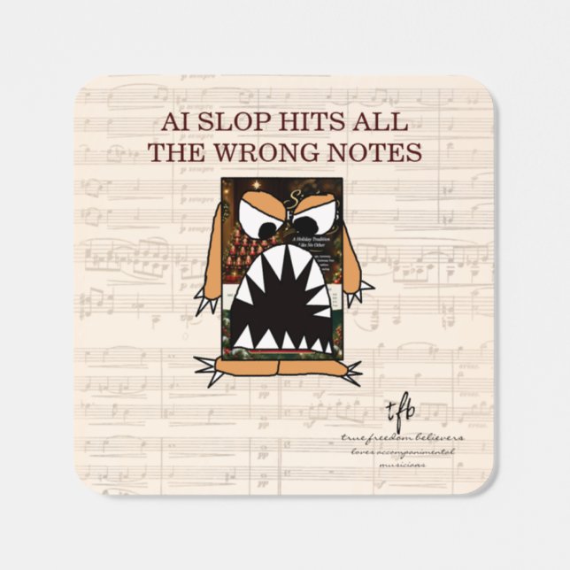 AI Slop Hits All the Wrong Notes I Square Sticker (Single)