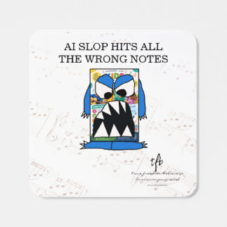AI Slop Hits All the Wrong Notes II Square Sticker