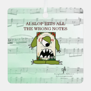 AI Slop Wrong Notes Christmas I Metal Ornament