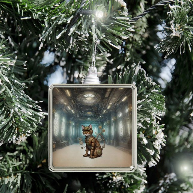 AI Steampunk Cat Ornament (Creator Uploaded)
