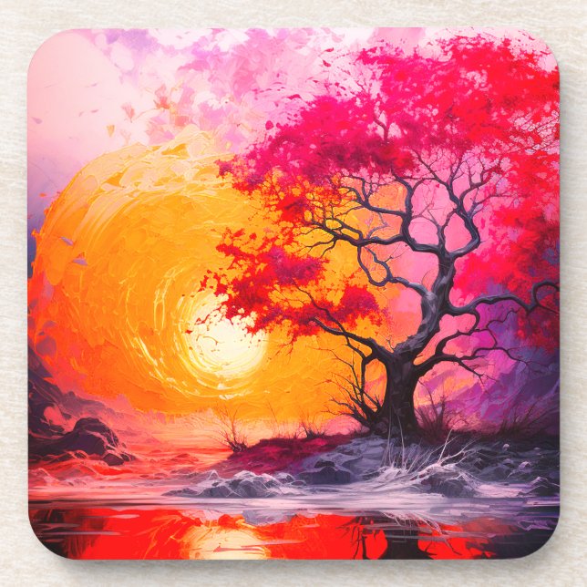 Ai Sunset Beverage Coaster (Front)