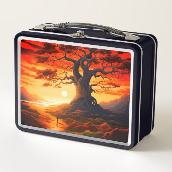 Ai Sunset Metal Lunch Box by MarblesPictures at Zazzle
